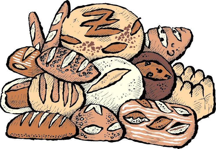 cartoon pile of bread