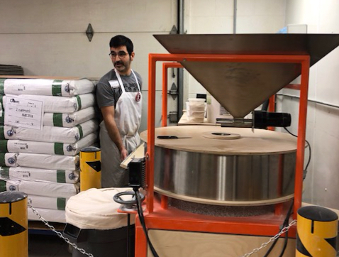 hazim with the Bakehouse mill freshly milled grains