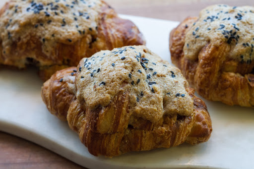 tahini almond croissants