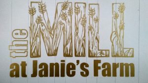 the Mill at Janie's Farm sign