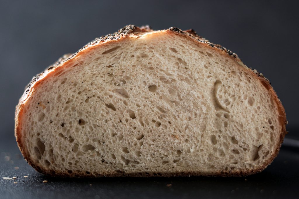 cross-section view of a loaf of Detroit St. sourdough