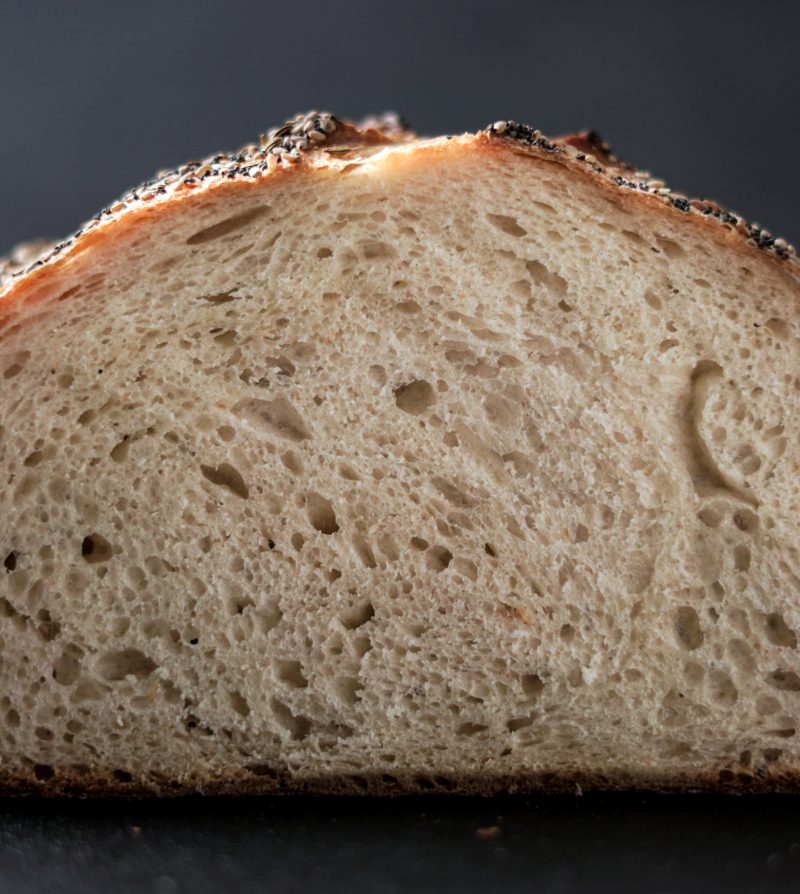 cross-section view of a loaf of Detroit St. sourdough