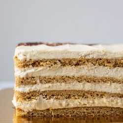 a slice of Mézes Krémes torta