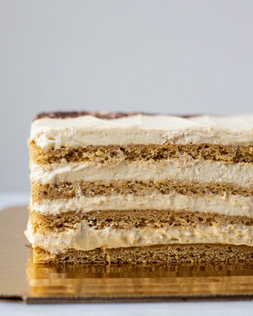 a slice of Mézes Krémes torta