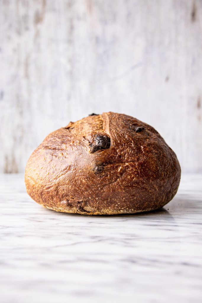 whole loaf of chocolate cherry bread