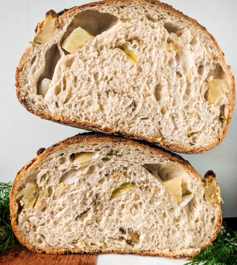 two halves of a loaf of Potato Dill