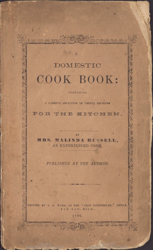 The cover of Malinda Russell's cookbook.