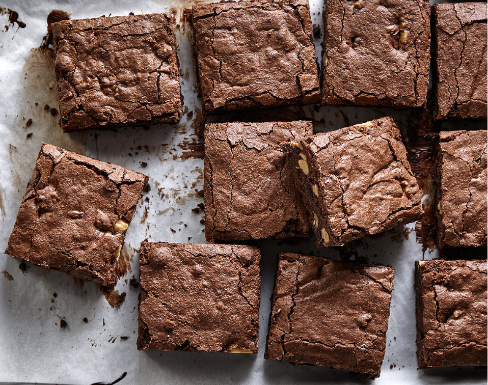 magic brownies cut and arranged loosely