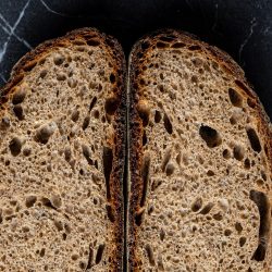 country multigrain bread sliced in half