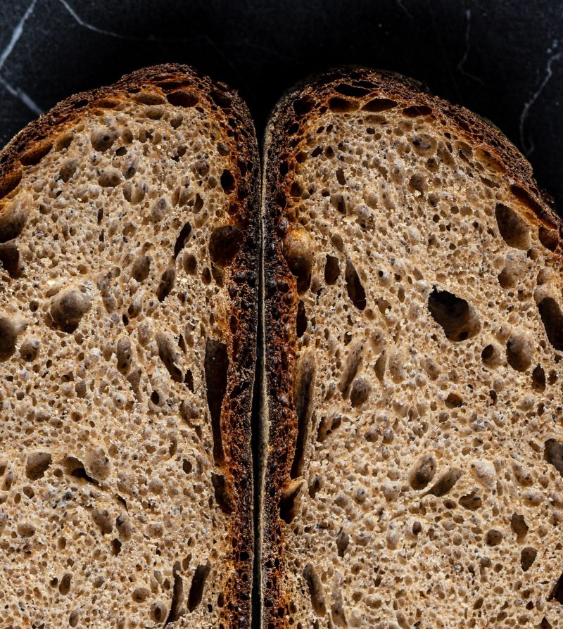 country multigrain bread sliced in half