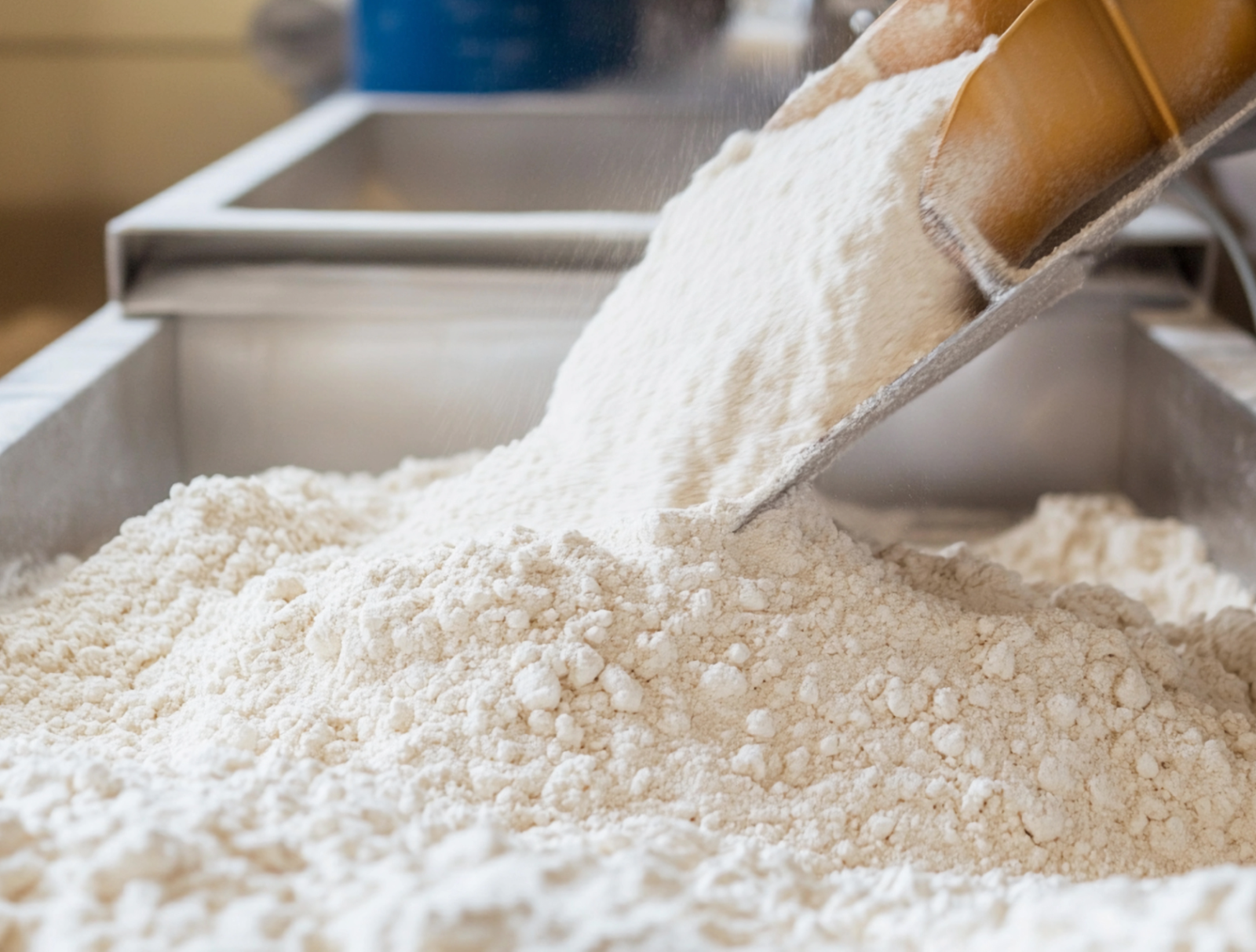 wheat in an industrial mill