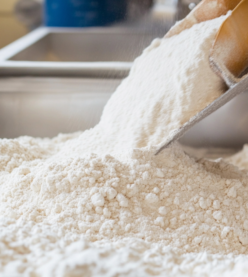 wheat in an industrial mill